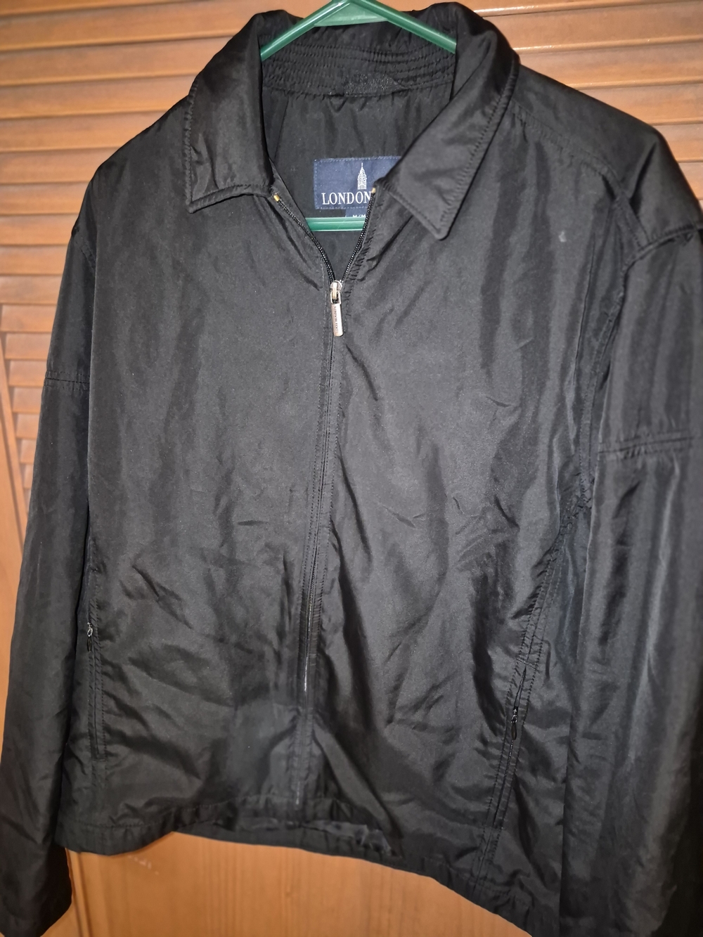 London Fog Men's Black Zip-Front Raincoat Jacket